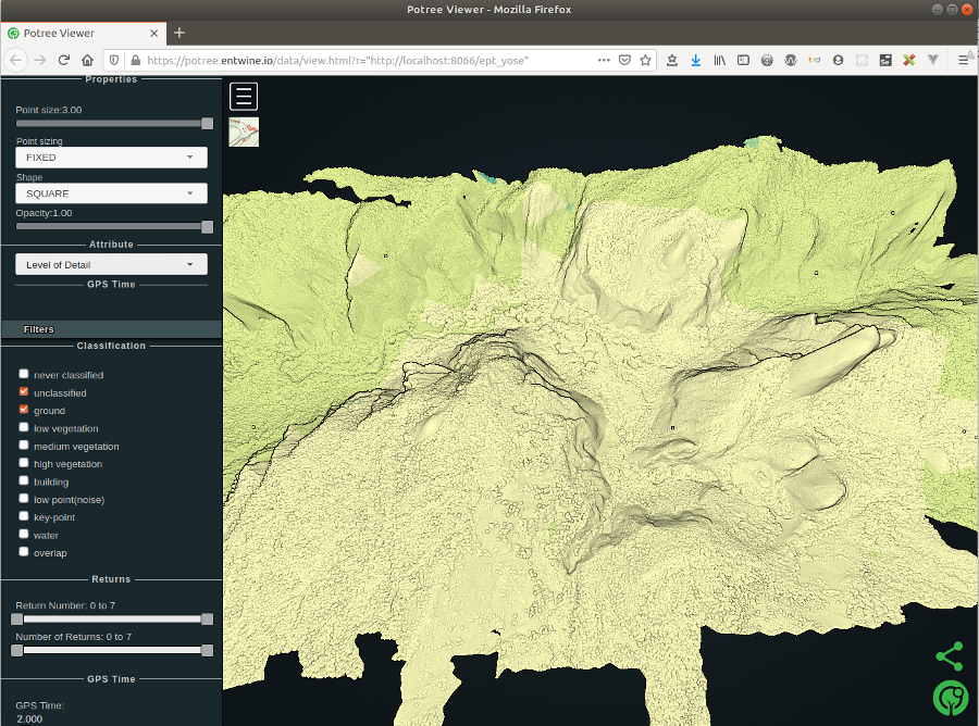 Lidar Pdal Experiments – Yosemite Valley – Map The Clouds