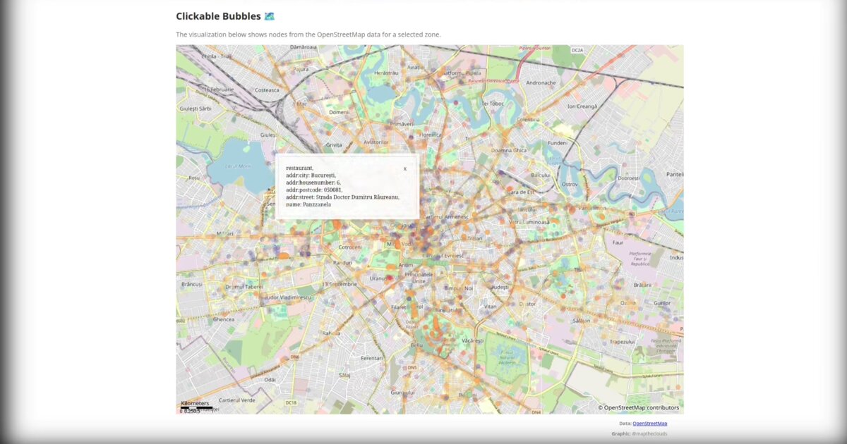 Day 18: Clickable OSM bubbles for parks, amenities, and landmarks - #100DayMapChallenge