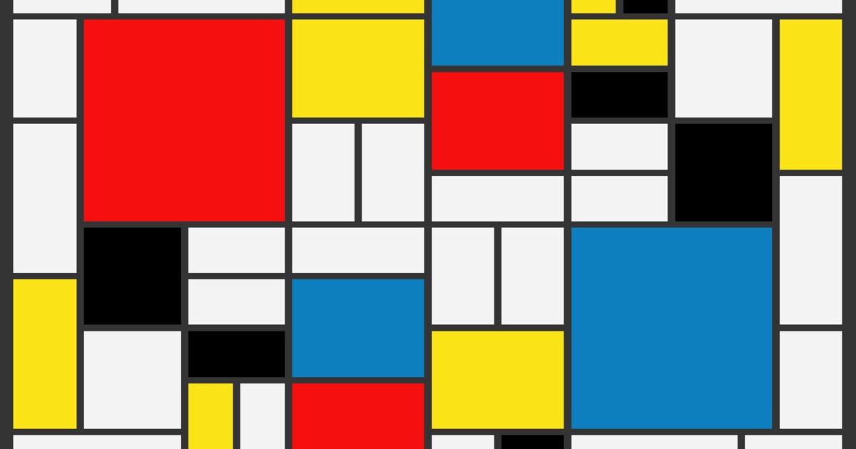 Day 19: Mondrian-style composition generated with Perl and CSS Grid - #100DayMapChallenge