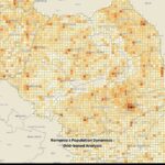 Day 29: Romania population density mosaic with Gridviz - #100DayMapChallenge