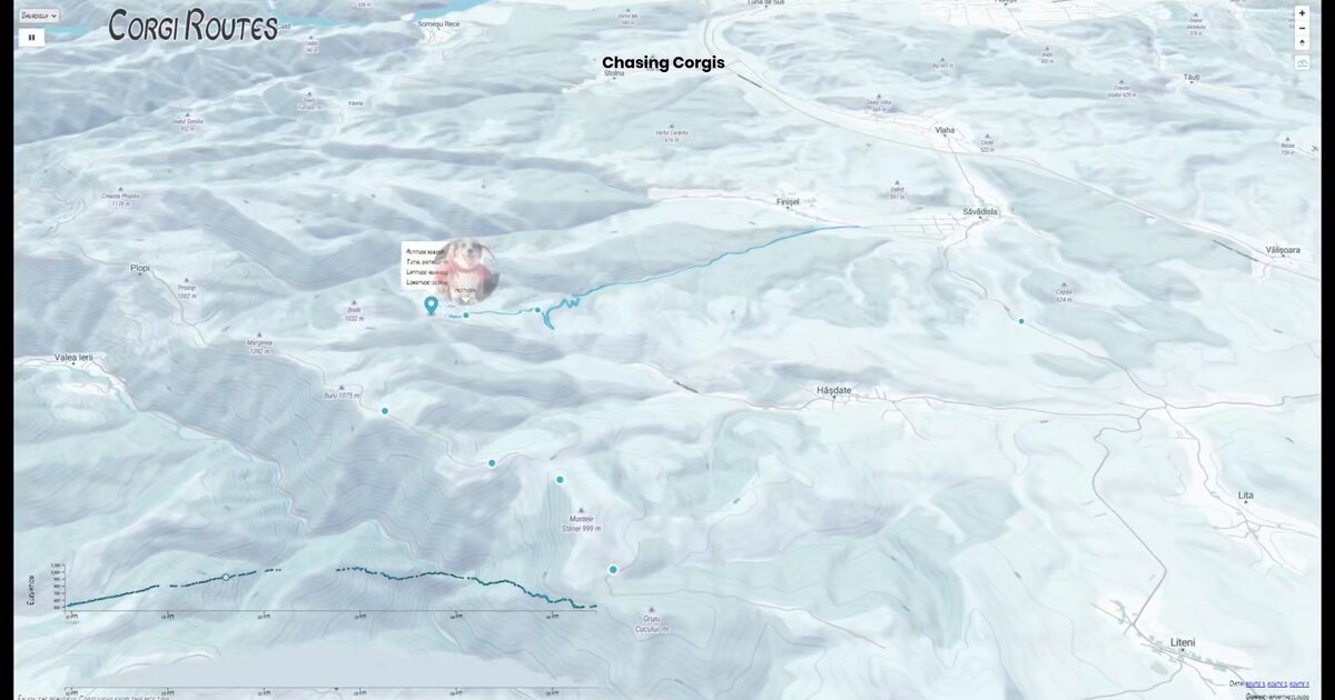 Day 40: Corgi Routes interactive GPX animator with elevation chart - #100DayMapChallenge