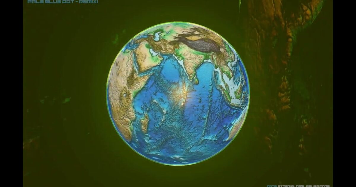Day 44: Exaggerated ETOPO1 Earth relief globe - #100DayMapChallenge