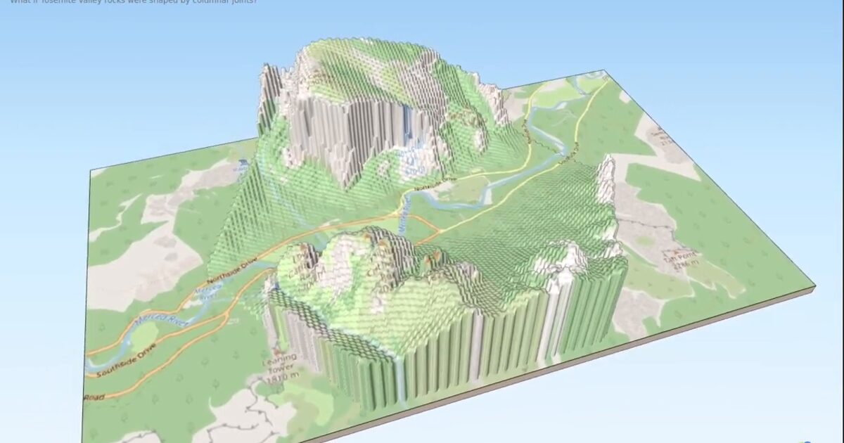 Day 52: The Hexagonal Nose Yosemite terrain - #100DayMapChallenge