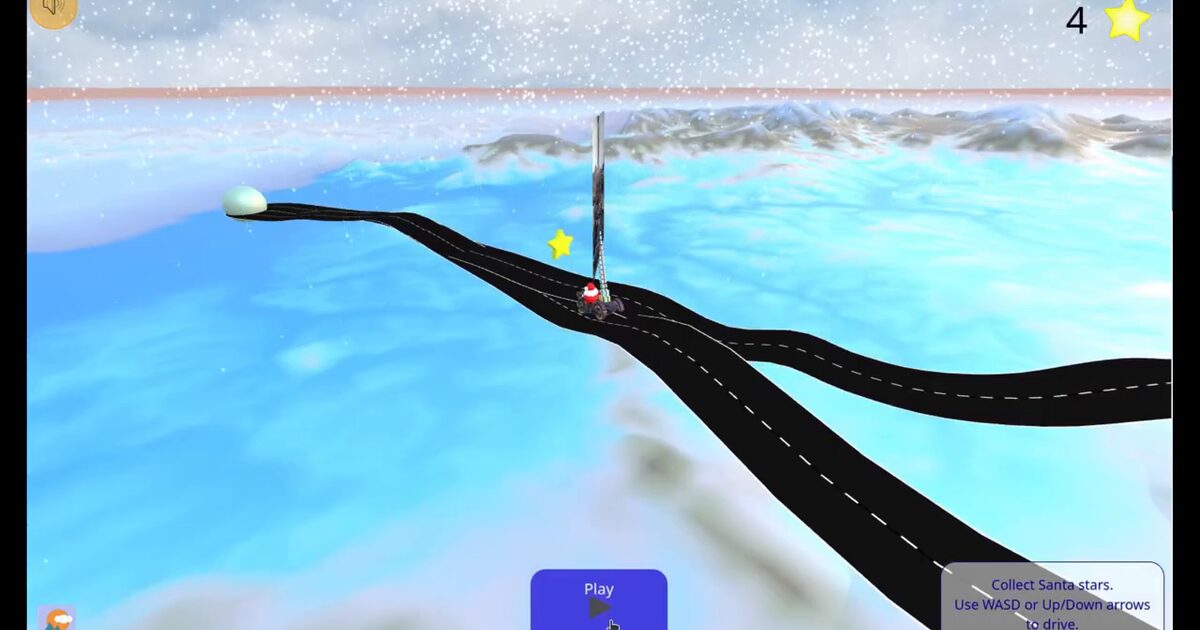 Day 55: Biker Santa 3D geospatial web game - #100DayMapChallenge